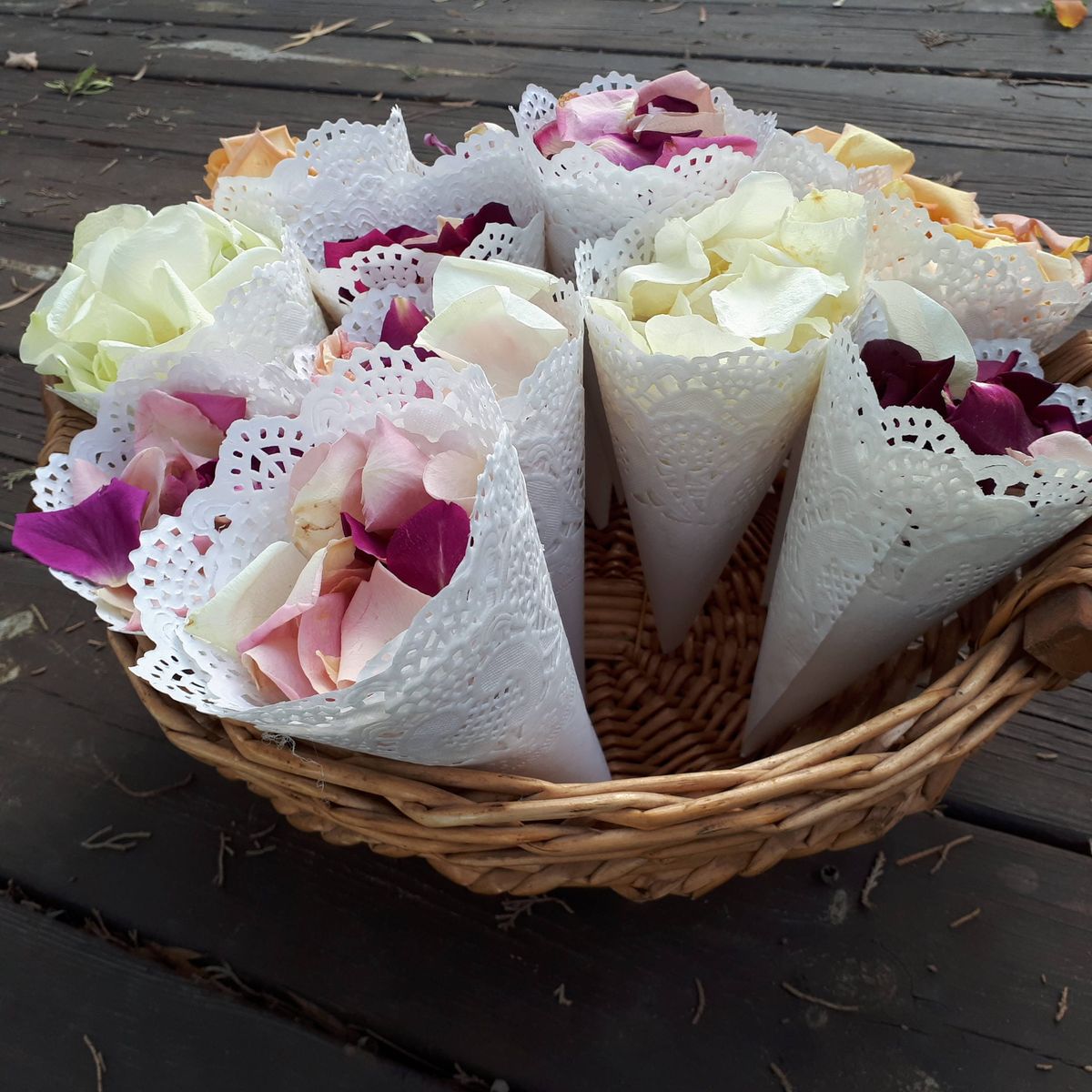 Wedding Day Ceremony Accessories - Petal Cones 